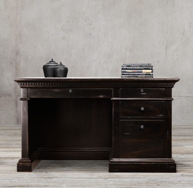 55" St. James Desk Antiqued Ebony