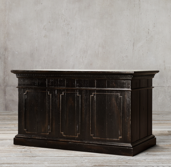 55" St. James Desk Antiqued Ebony