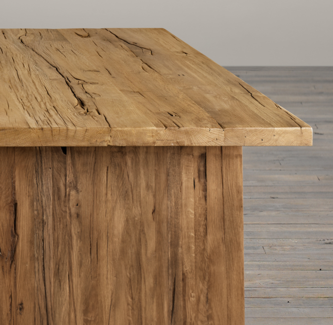 Reclaimed Russian Oak Plank 60" Rectangle Dining Table
