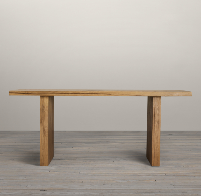 Reclaimed Russian Oak Plank 72" Rectangle Dining Table
