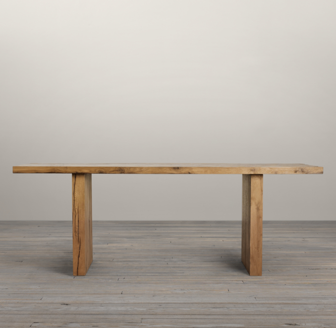 Reclaimed Russian Oak Plank 84" Rectangle Dining Table