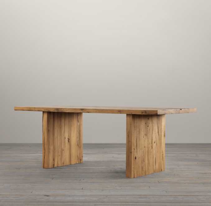 Reclaimed Russian Oak Plank 84" Rectangle Dining Table