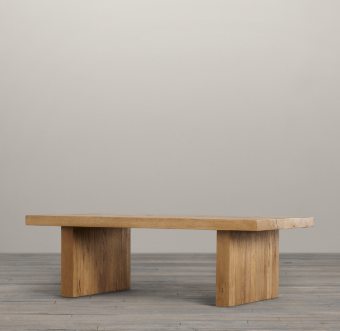 48" Reclaimed Russian Oak Plank Coffee Table