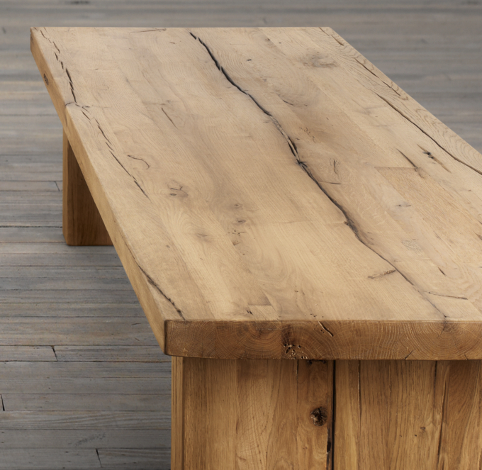 Reclaimed Russian Oak Plank Coffee Table