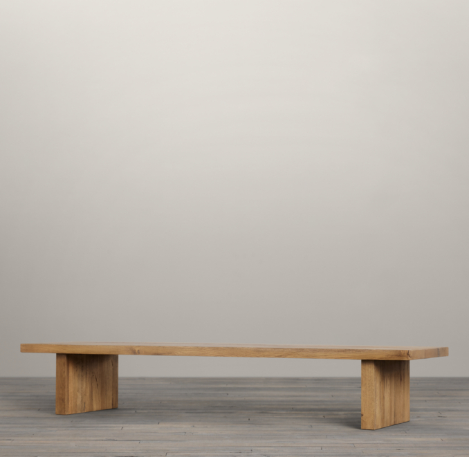 88" Reclaimed Russian Oak Plank Coffee Table Large