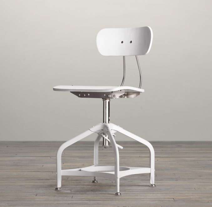 Vintage Toledo Dining Chair White Enamel