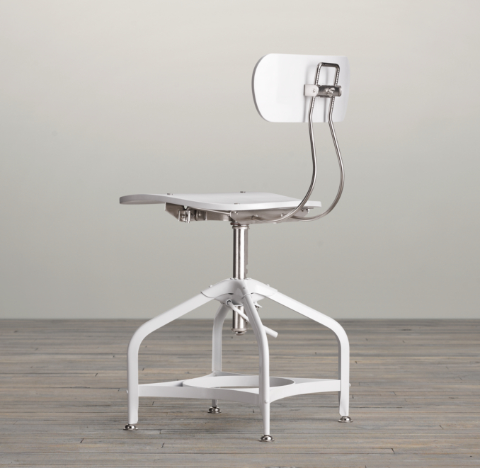 Vintage Toledo Dining Chair White Enamel