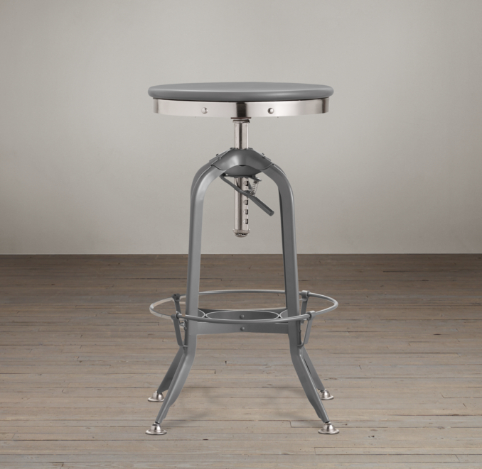 Vintage Toledo Barstool Grey Enamel