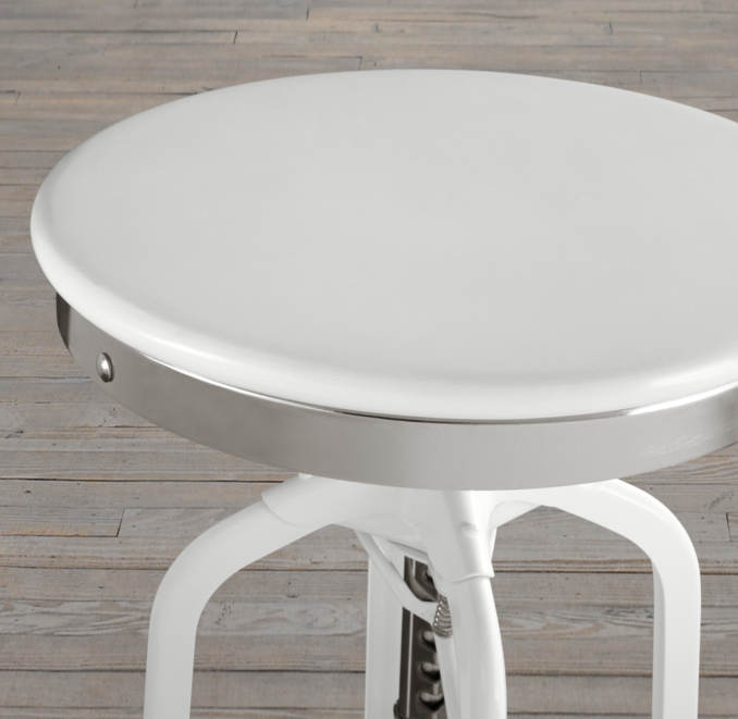Vintage Toledo Barstool White Enamel