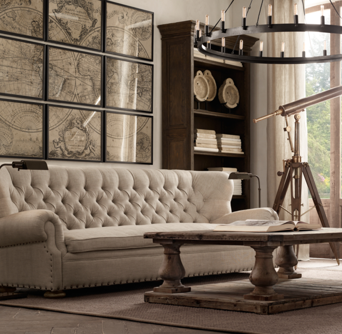Churchill Upholstered Sofas with Nailheads