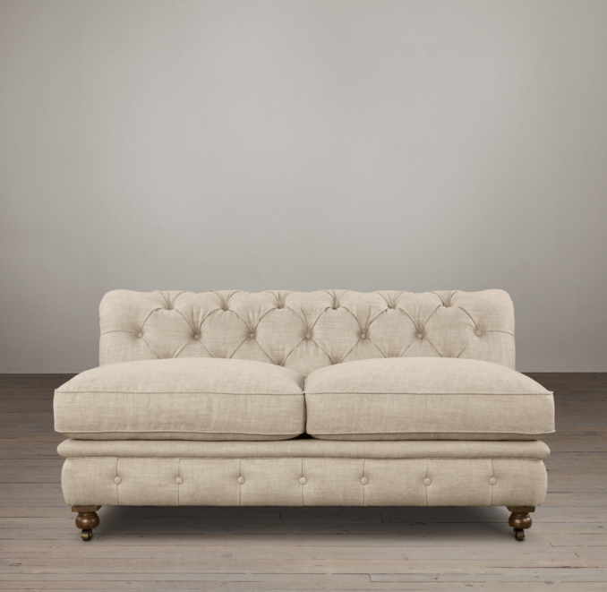 60" Kensington Upholstered Armless Sofa