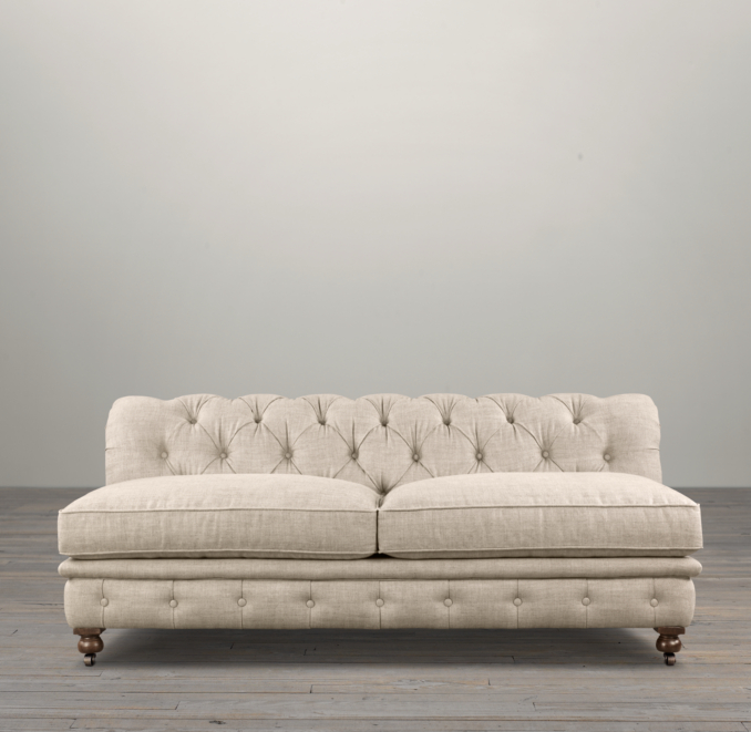72" Kensington Upholstered Armless Sofa