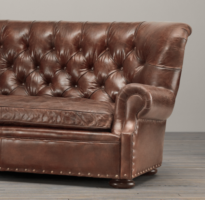 8' Churchill Leather Sofa