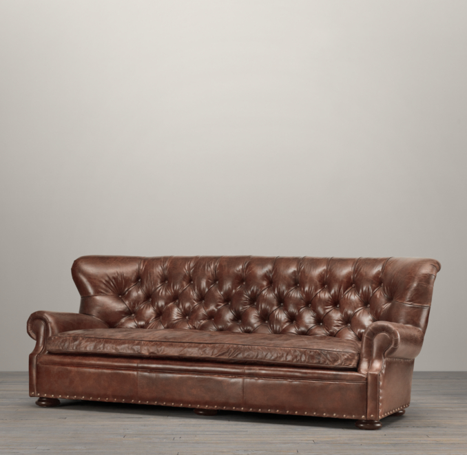 8' Churchill Leather Sofa
