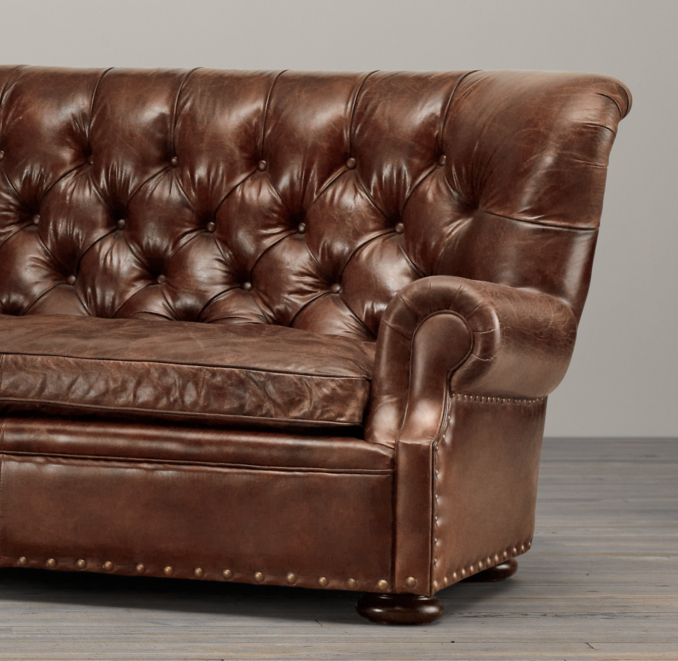 9' Churchill Leather Sofa
