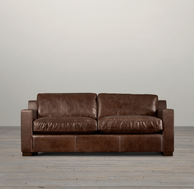6' Collins Leather Sofa