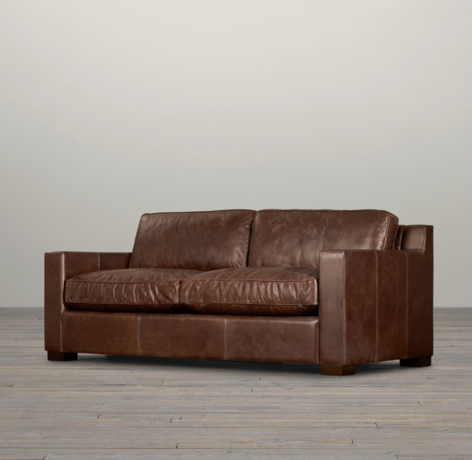 6' Collins Leather Sofa