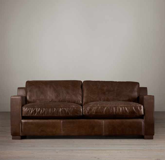 7' Collins Leather Sofa