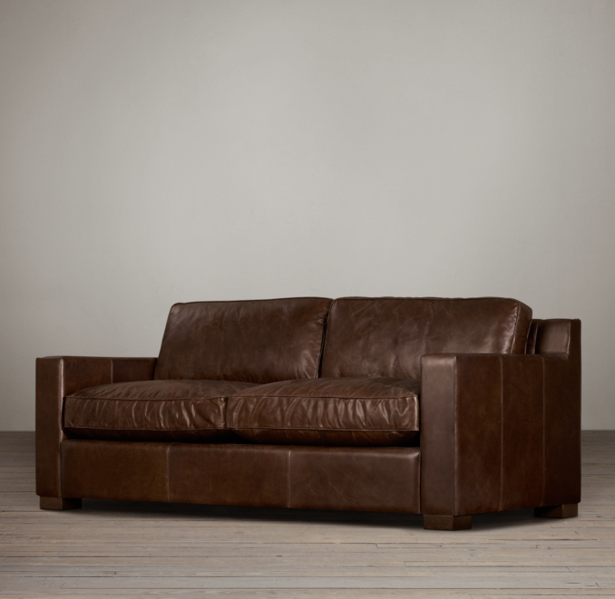 7' Collins Leather Sofa