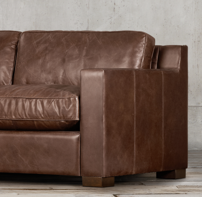 8' Collins Leather Sofa