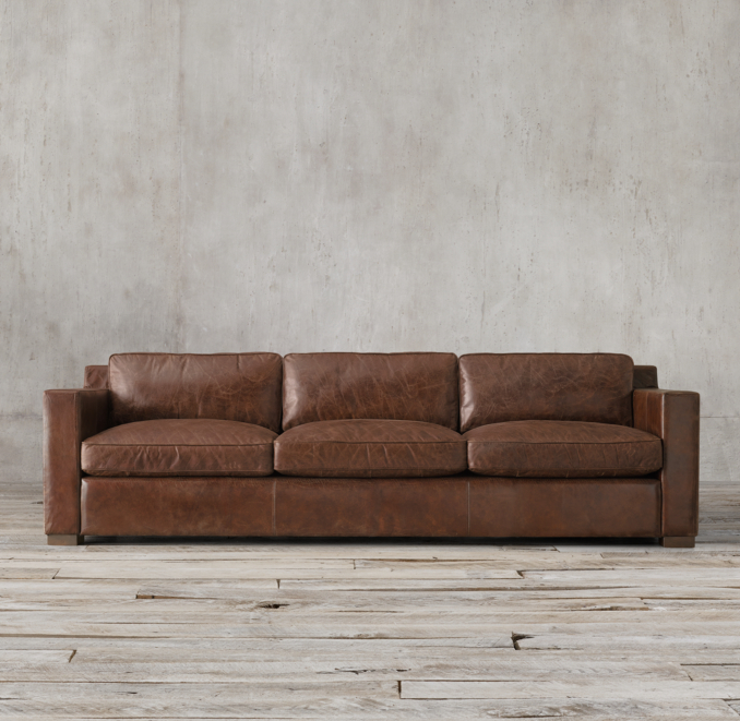 9' Collins Leather Sofa