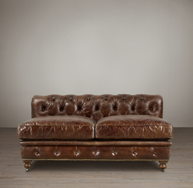 60" Kensington Leather Armless Sofa