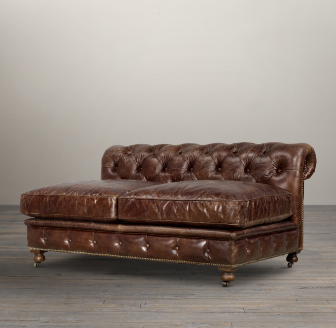 60" Kensington Leather Armless Sofa