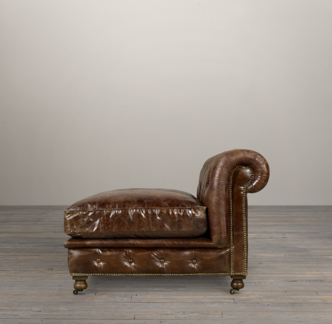 60" Kensington Leather Armless Sofa