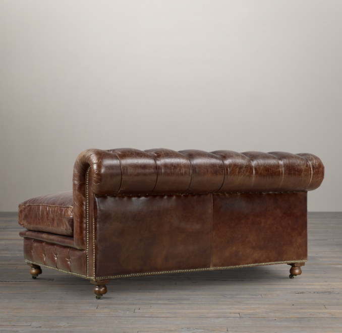 60" Kensington Leather Armless Sofa