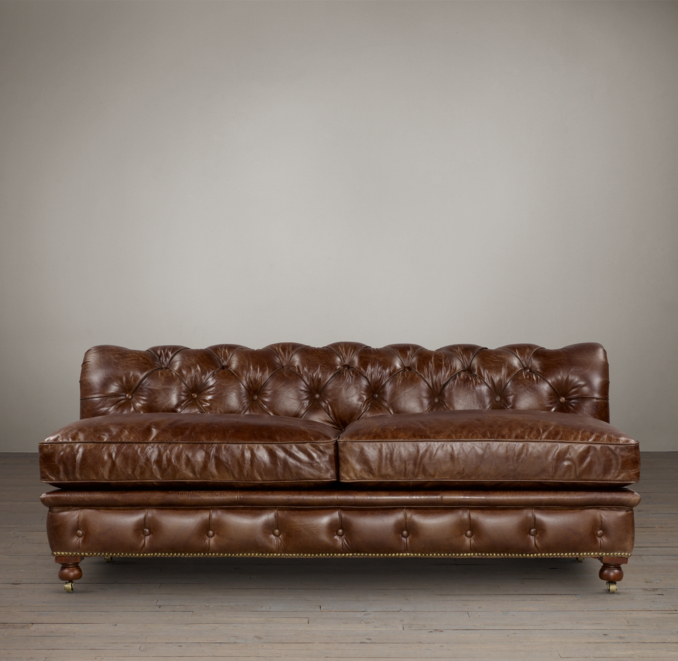 Kensington Leather Armless Sofas