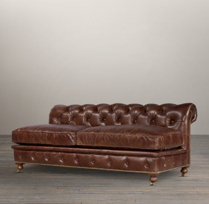 72" Kensington Leather Armless Sofa