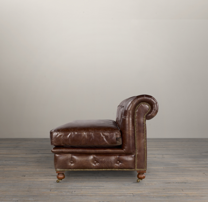 72" Kensington Leather Armless Sofa