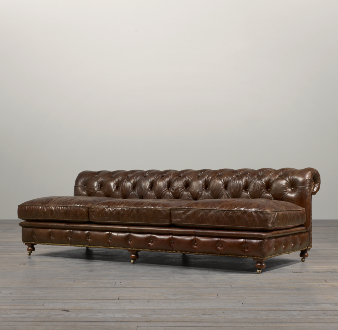 96" Kensington Leather Armless Sofa