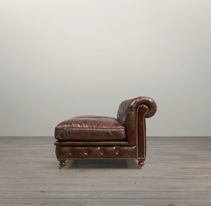 96" Kensington Leather Armless Sofa