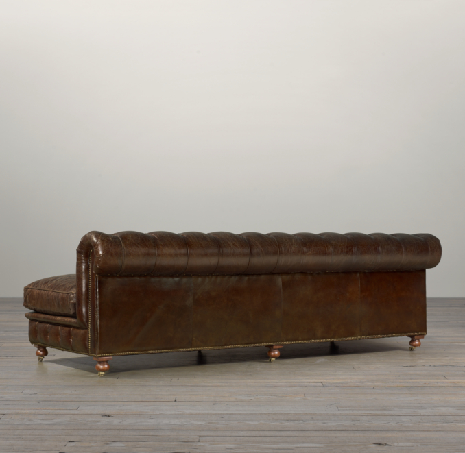96" Kensington Leather Armless Sofa