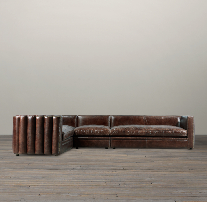 Maxime Leather Left-Arm L-Sectional