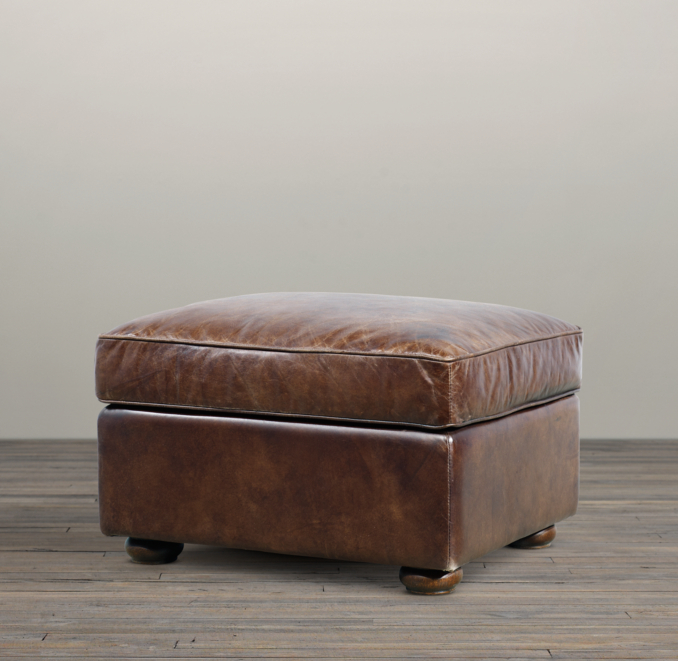 Maxime Leather Ottoman