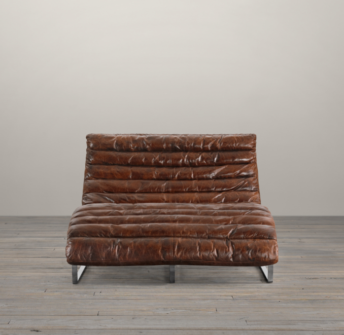 Oviedo Leather Double Wide Chaise 