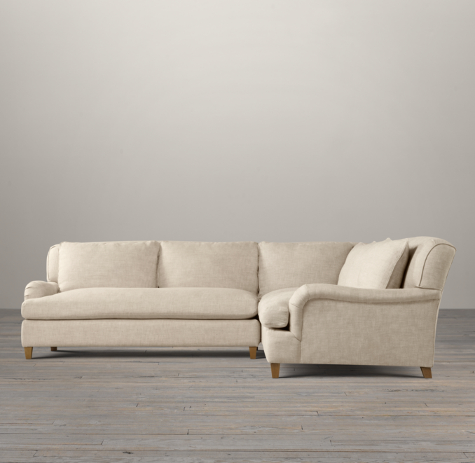 Belgian Classic Roll Arm Upholstered Corner Sectional