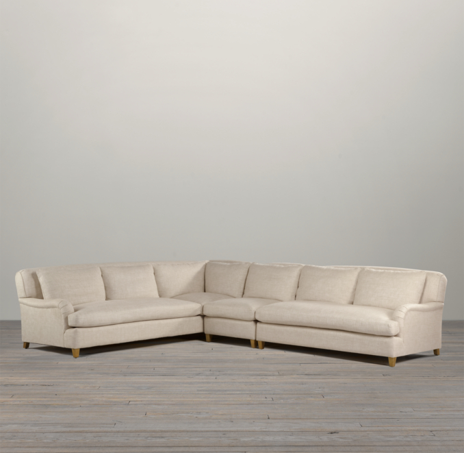 Belgian Classic Roll Arm Upholstered L-Sectional