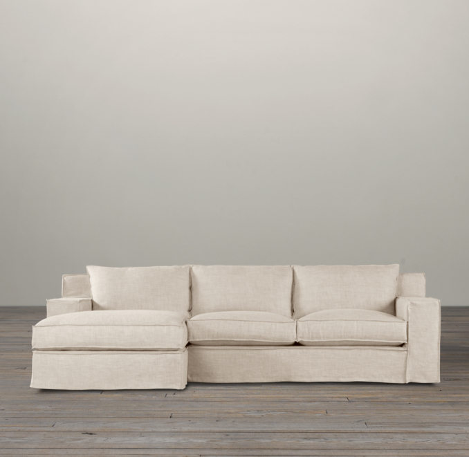 Capri Slipcovered Left-Arm Sofa Chaise Sectional