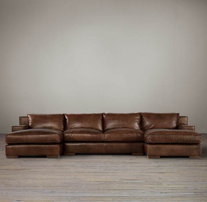 Capri Leather U-Chaise Sectional