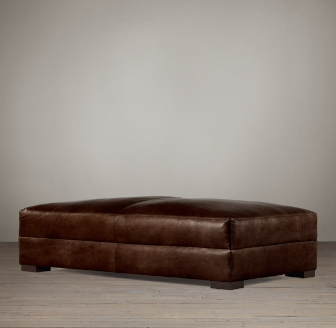 Maxwell Leather Coffee Ottoman