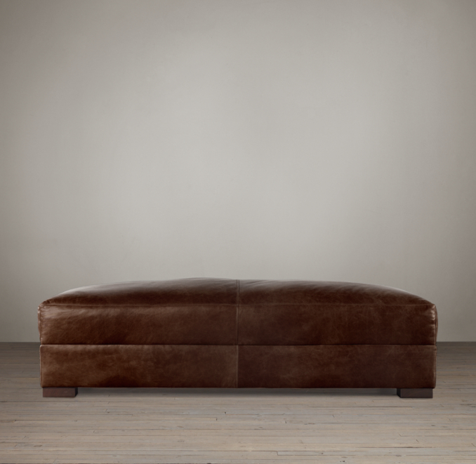 Maxwell Leather Coffee Ottoman