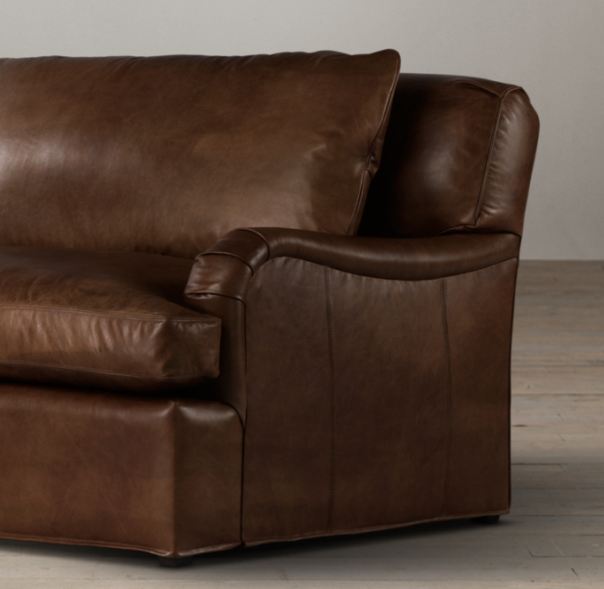 5' Belgian Classic Roll Arm Leather Sofa