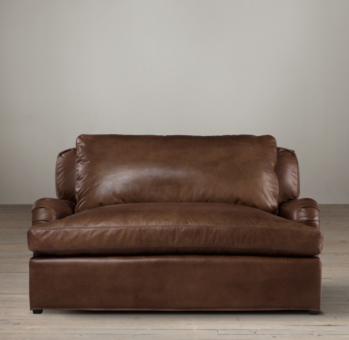 5' Belgian Classic Roll Arm Leather Sofa