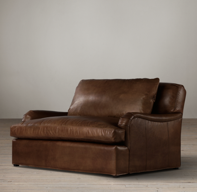 5' Belgian Classic Roll Arm Leather Sofa