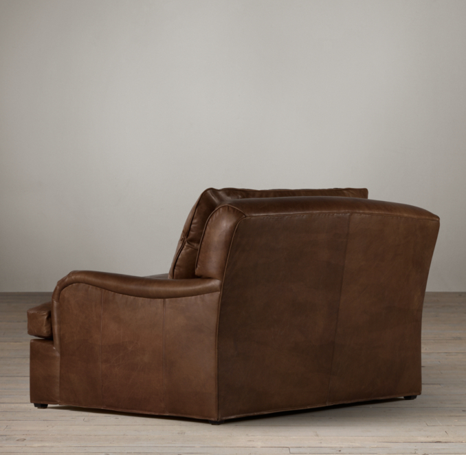 5' Belgian Classic Roll Arm Leather Sofa