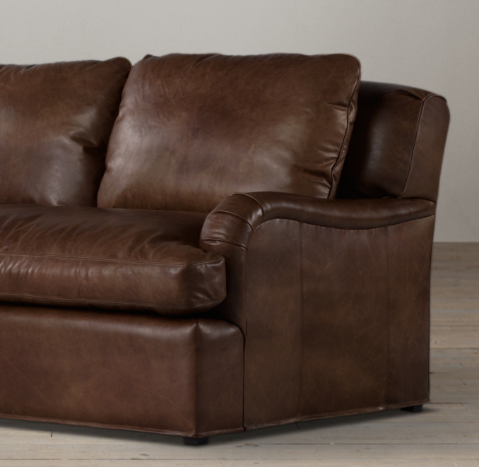 6' Belgian Classic Roll Arm Leather Sofa