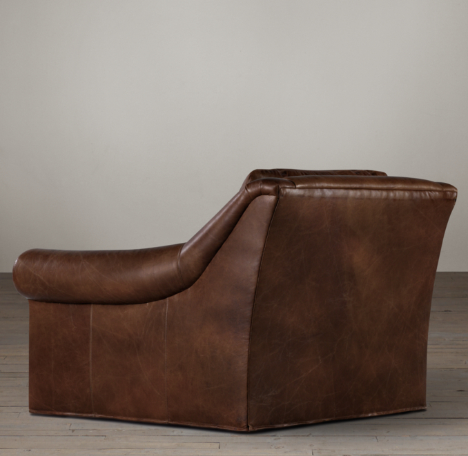 Belgian Roll Arm Leather Chair